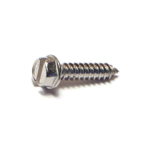 Midwest Fastener Sheet Metal Screw, #8 x 3/4 in, 18-8 Stainless Steel Flange Hex Head Slotted Drive, 100 PK 08172 - main